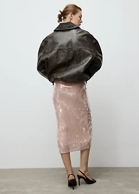 Sequin midi skirt