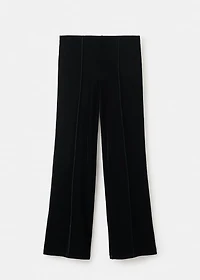 Velvet pants with seam detail