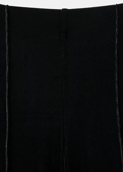 Velvet pants with seam detail