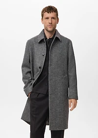 Herringbone wool-blend coat