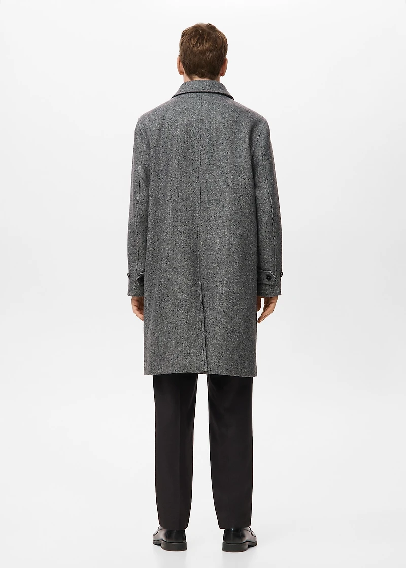 Herringbone wool-blend coat