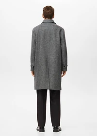 Herringbone wool-blend coat