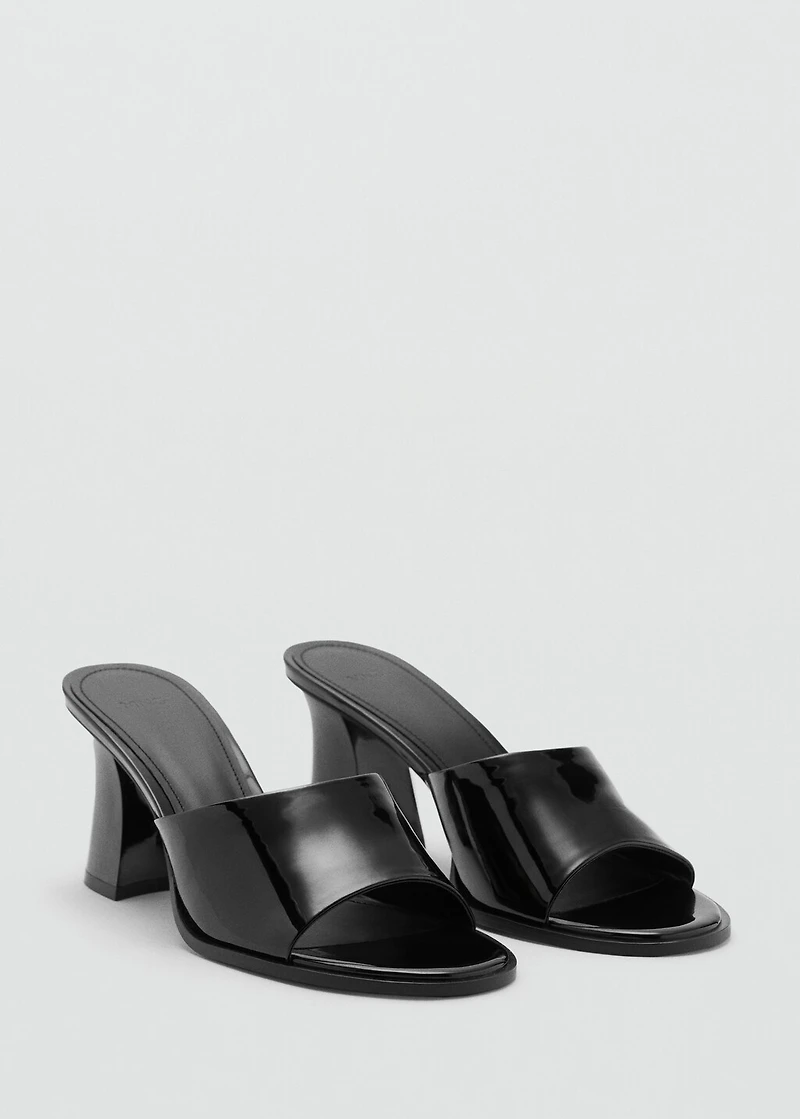 Patent leather high-heeled sandals