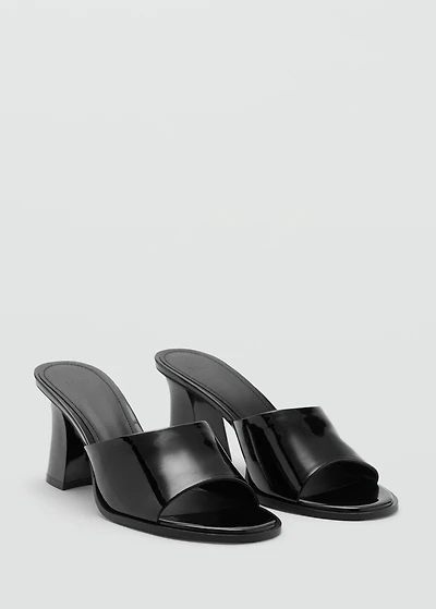 Patent leather high-heeled sandals