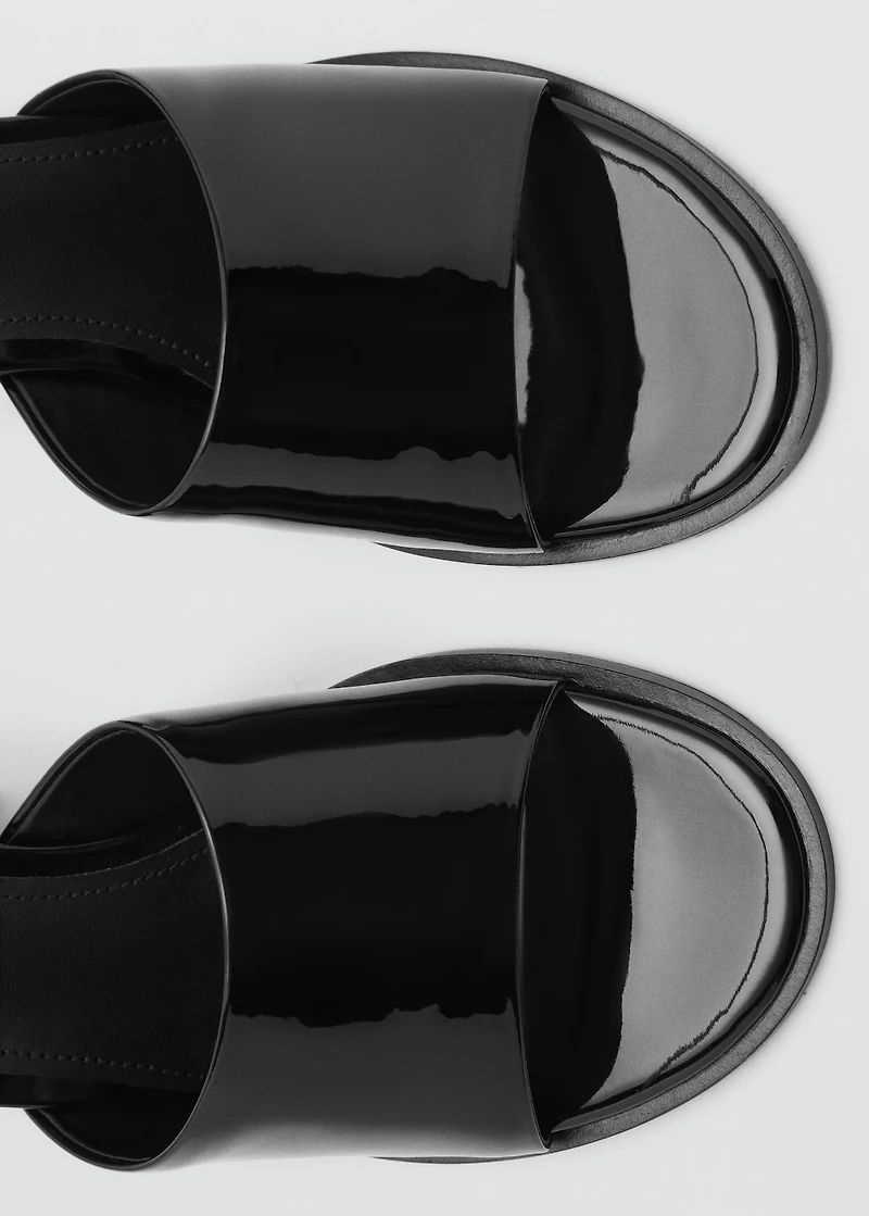 Patent leather high-heeled sandals