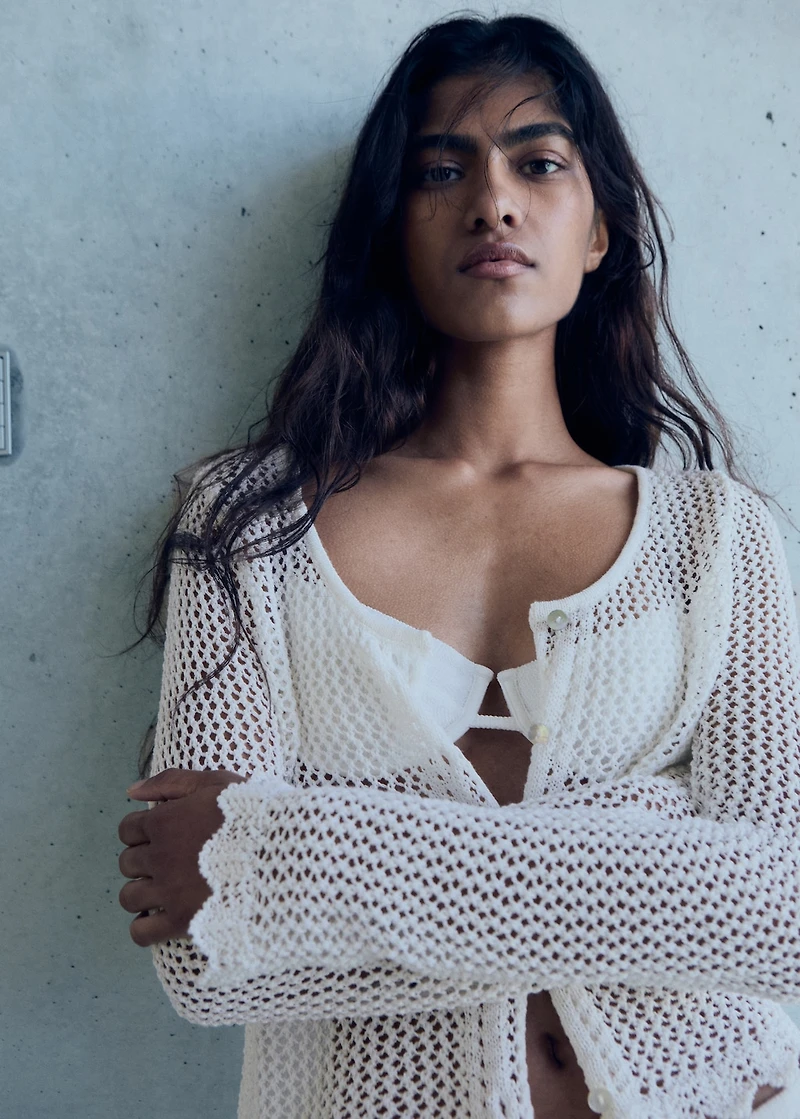 Crochet cardigan with buttons