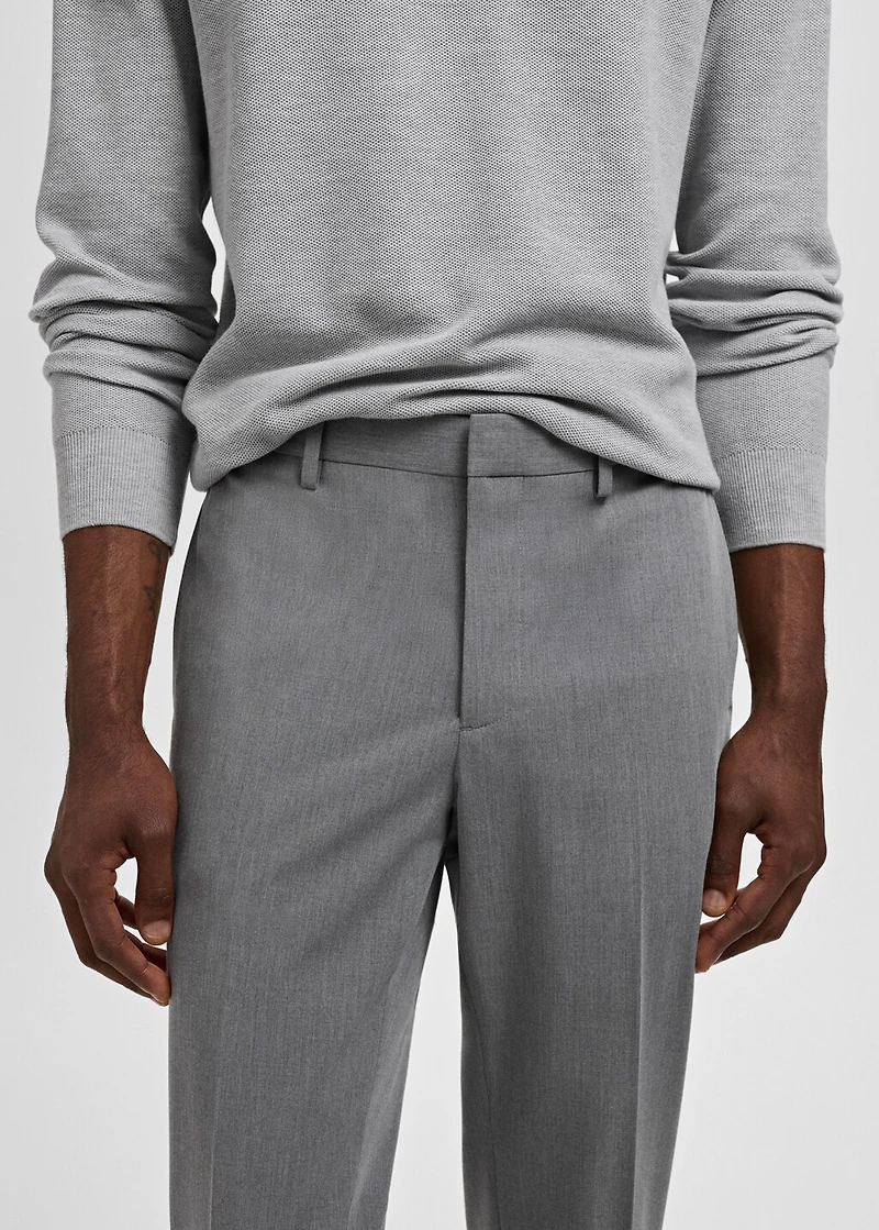 Stretch fabric super slim-fit suit trousers