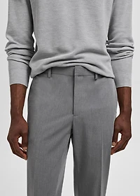 Stretch fabric super slim-fit suit trousers