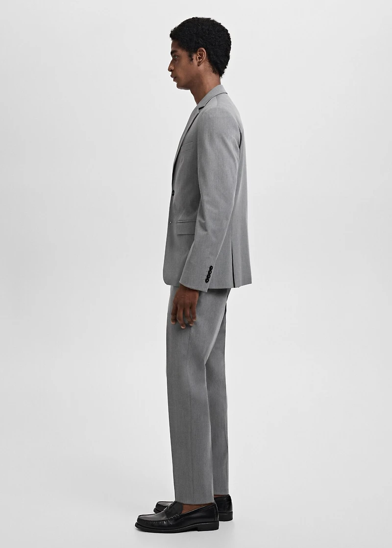 Stretch fabric super slim-fit suit trousers