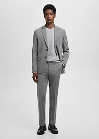Stretch fabric super slim-fit suit trousers