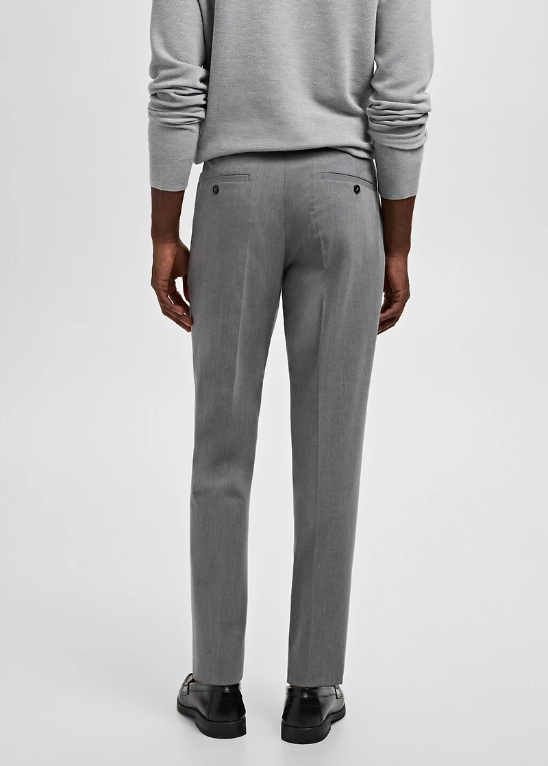 Stretch fabric super slim-fit suit trousers