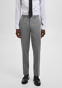 Stretch fabric super slim-fit suit trousers