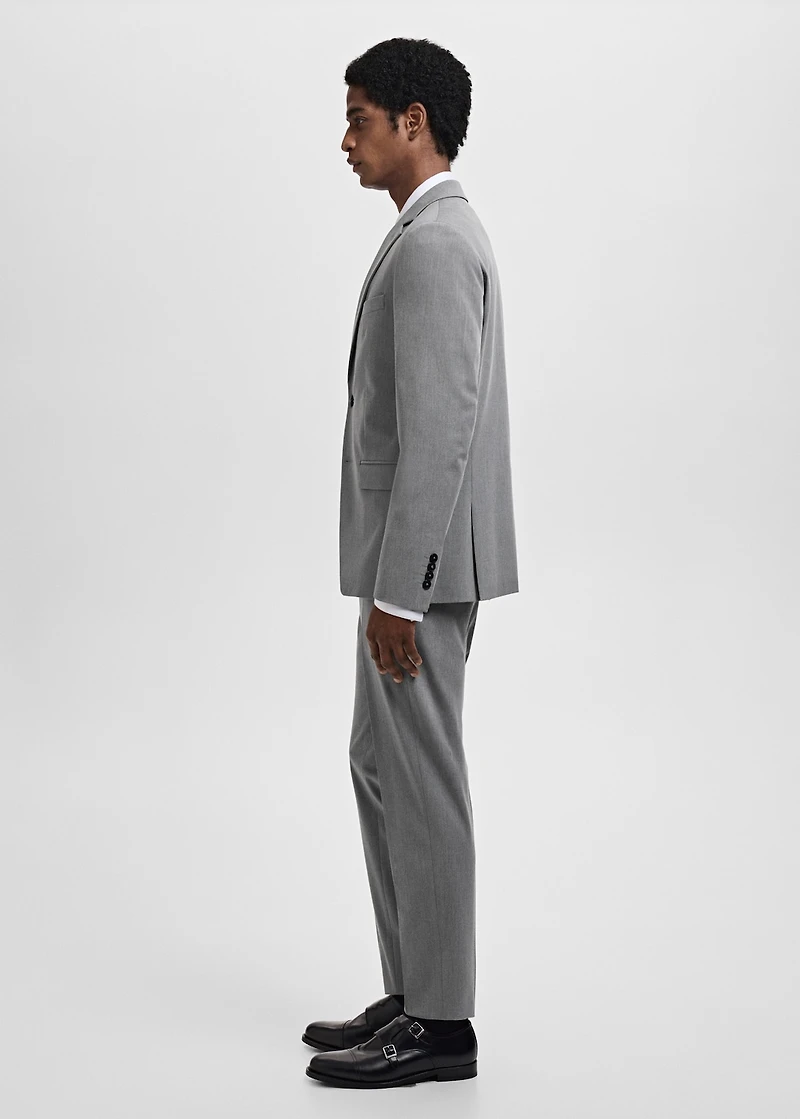 Stretch fabric super slim-fit suit trousers