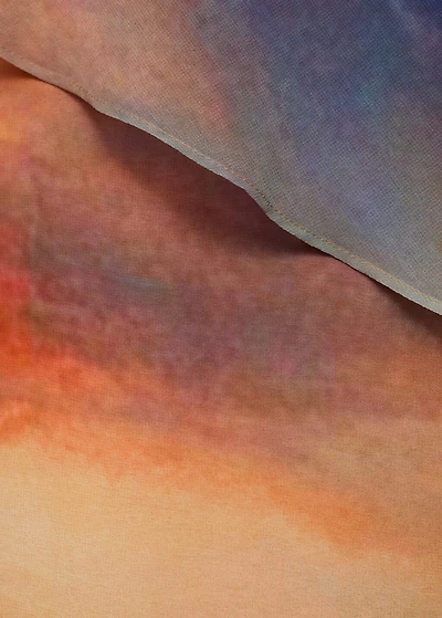 Printed dress with asymmetrical layer