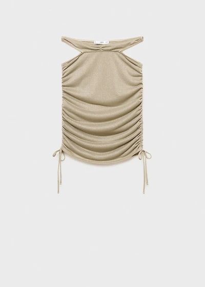 Lurex gathered skirt with cut-out