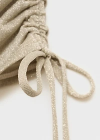 Lurex gathered skirt with cut-out