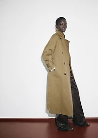 Long double-breasted trench coat