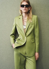 Linen-blend suit blazer