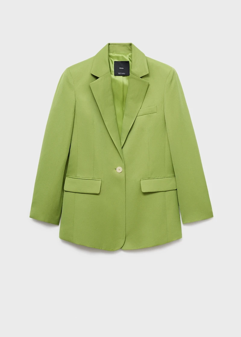 Linen-blend suit blazer