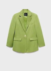 Linen-blend suit blazer