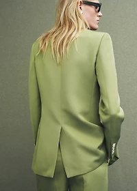 Linen-blend suit blazer