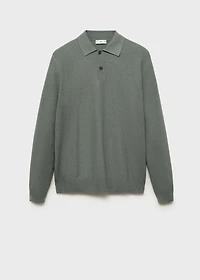 Micro-structured cotton polo shirt