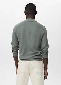 Micro-structured cotton polo shirt