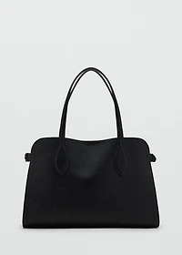 Medium bag with beaten leather effect