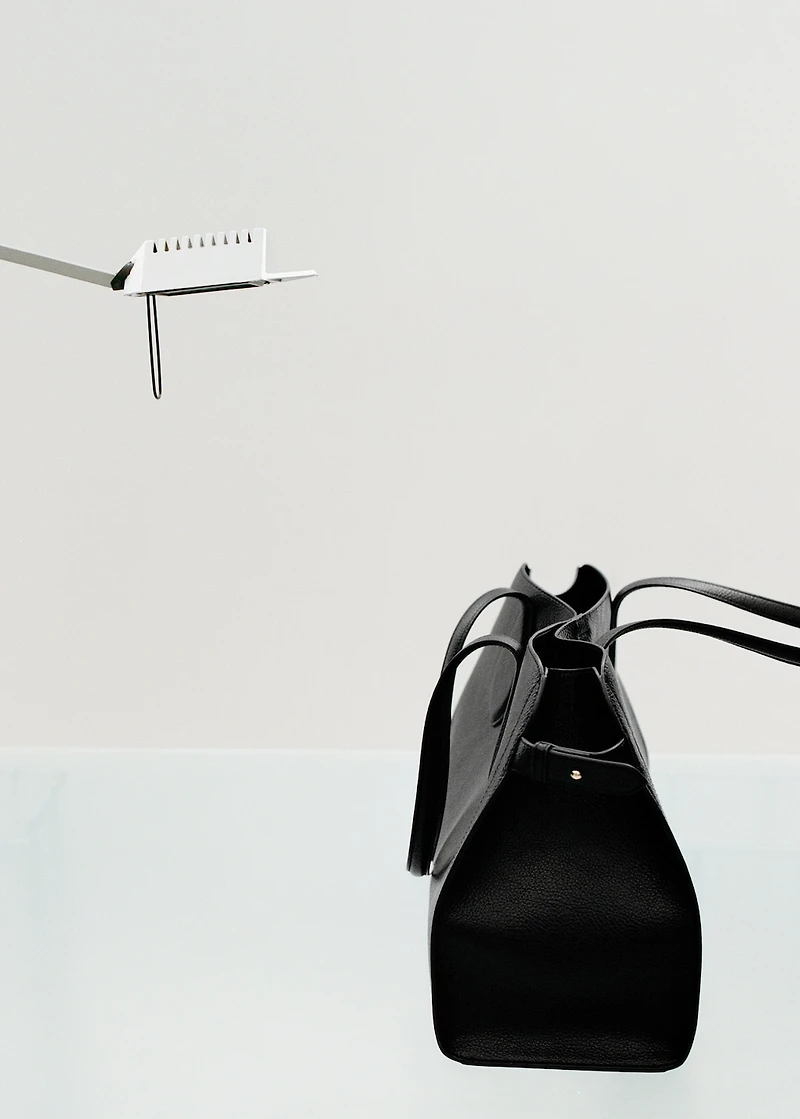 Medium bag with beaten leather effect