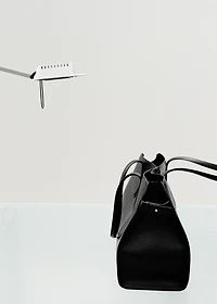 Medium bag with beaten leather effect