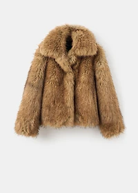 Fur-effect jacket with lapels