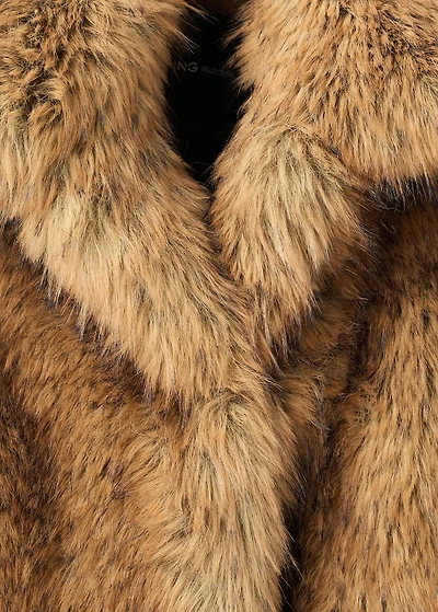 Faux-fur jacket with lapels