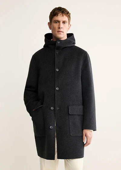 Handmade wool coat with hood