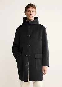 Handmade wool coat with hood