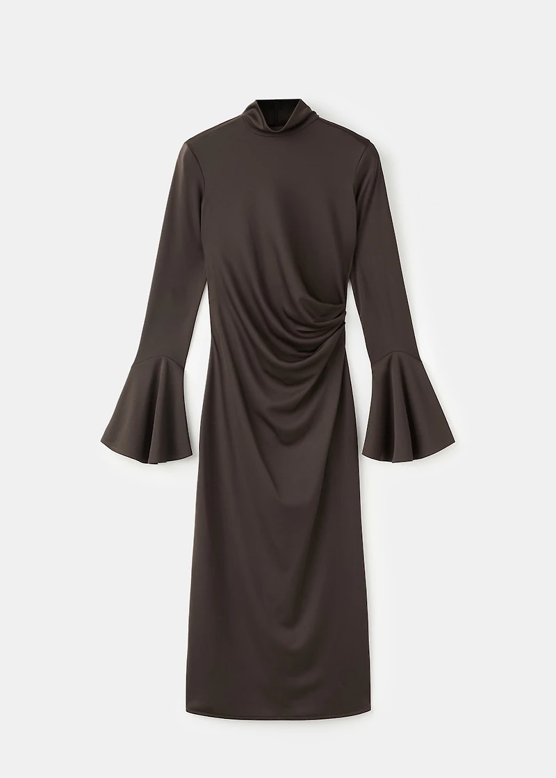 Fitted dress with bell sleeves