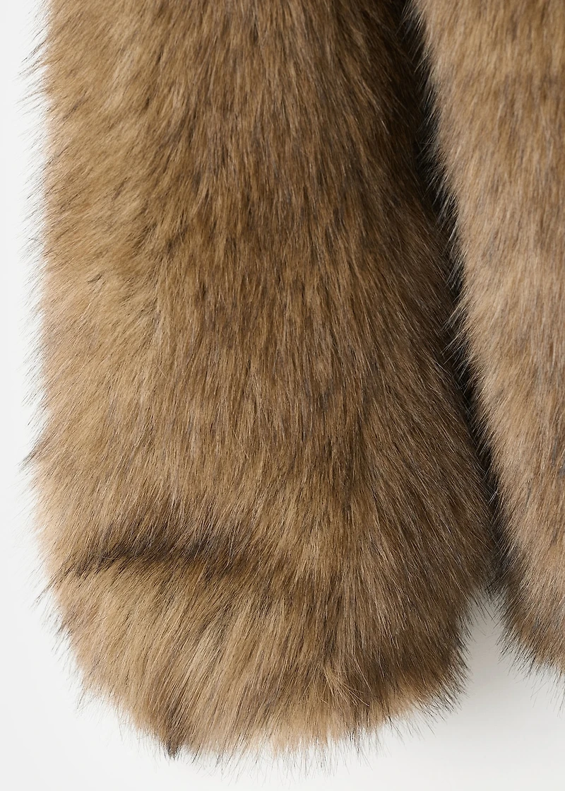 Faux-fur coat with lapels