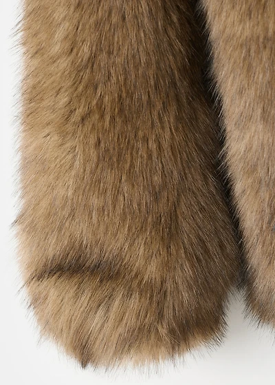 Faux-fur coat with lapels