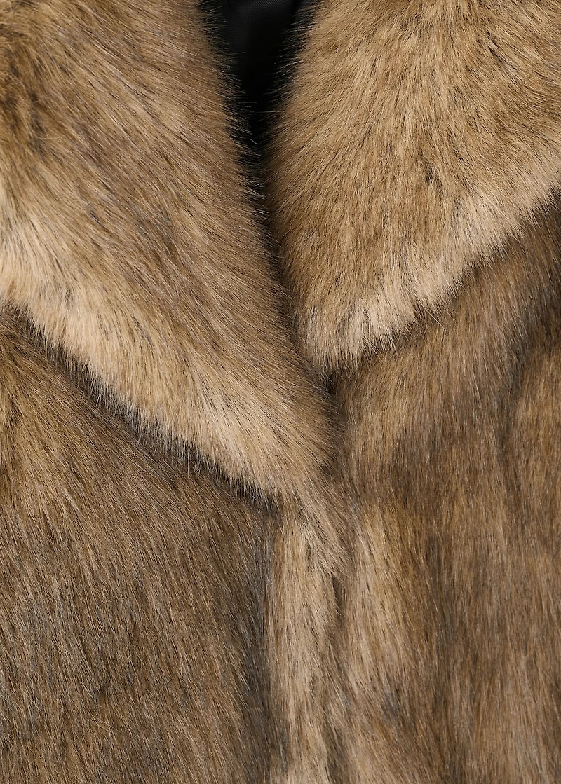 Faux-fur coat with lapels