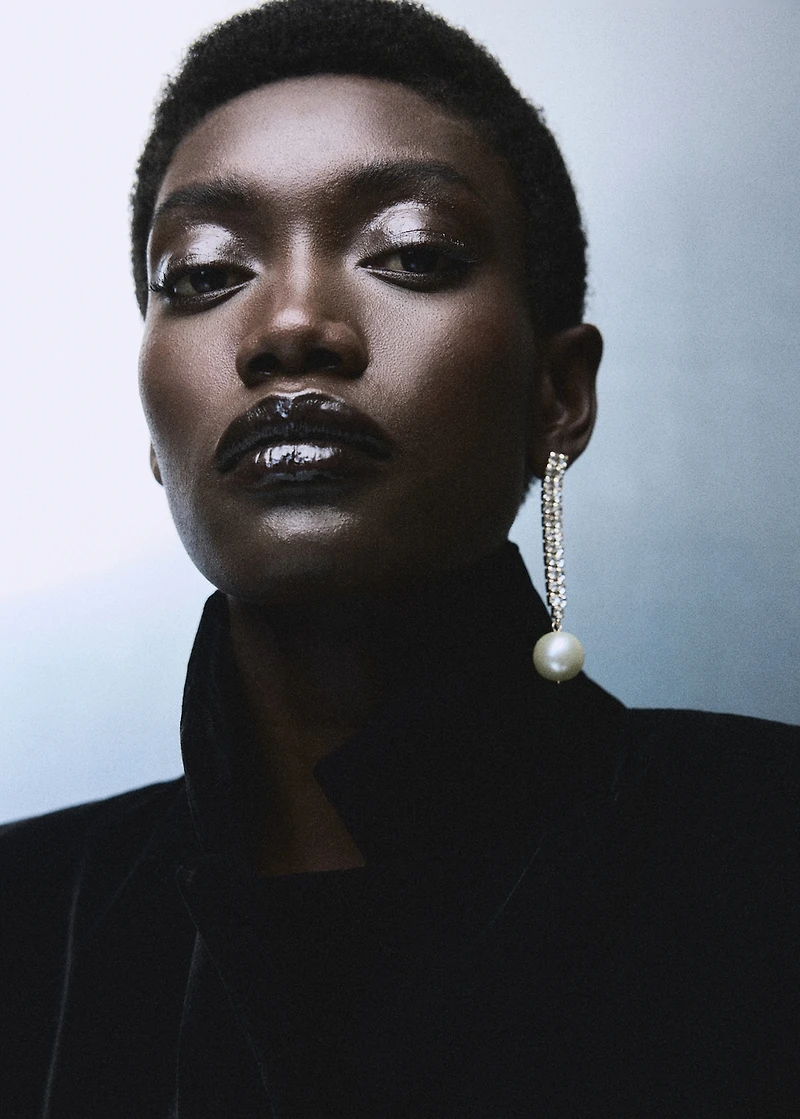 Double-breasted velvet jacket