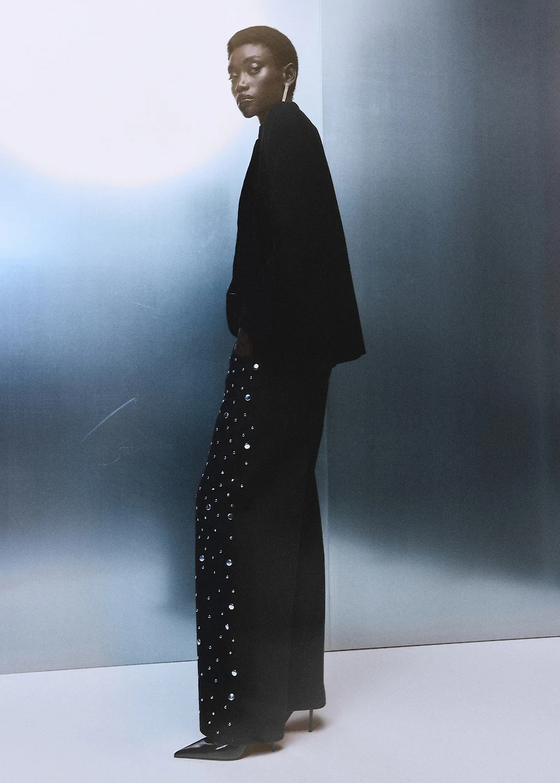 Double-breasted velvet jacket