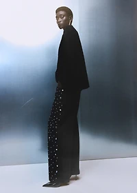 Double-breasted velvet jacket