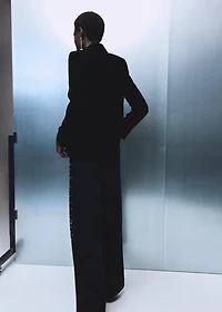 Double-breasted velvet jacket