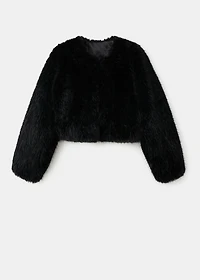 Faux fur cropped jacket