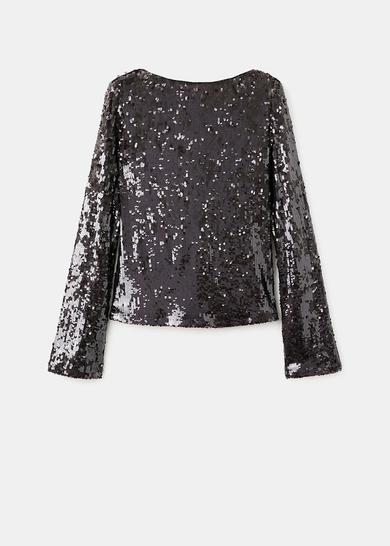 Bell-sleeved top with sequins