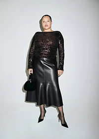 Bell-sleeved top with sequins