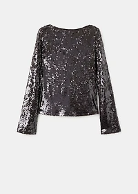 Bell-sleeved top with sequins