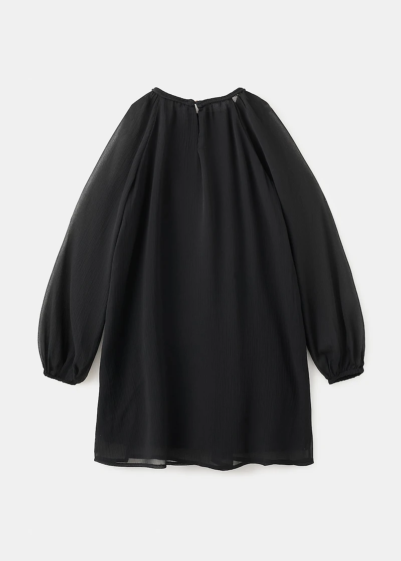 Floral embroidery dress