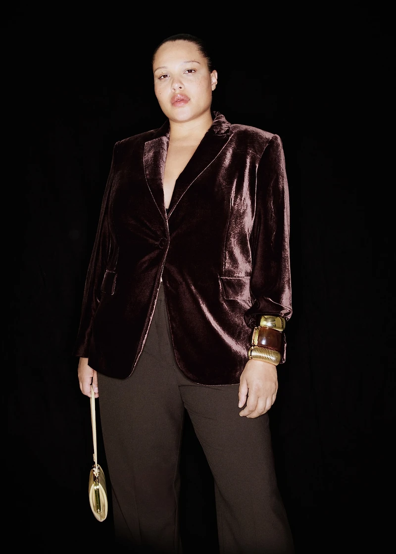 Structured velvet blazer