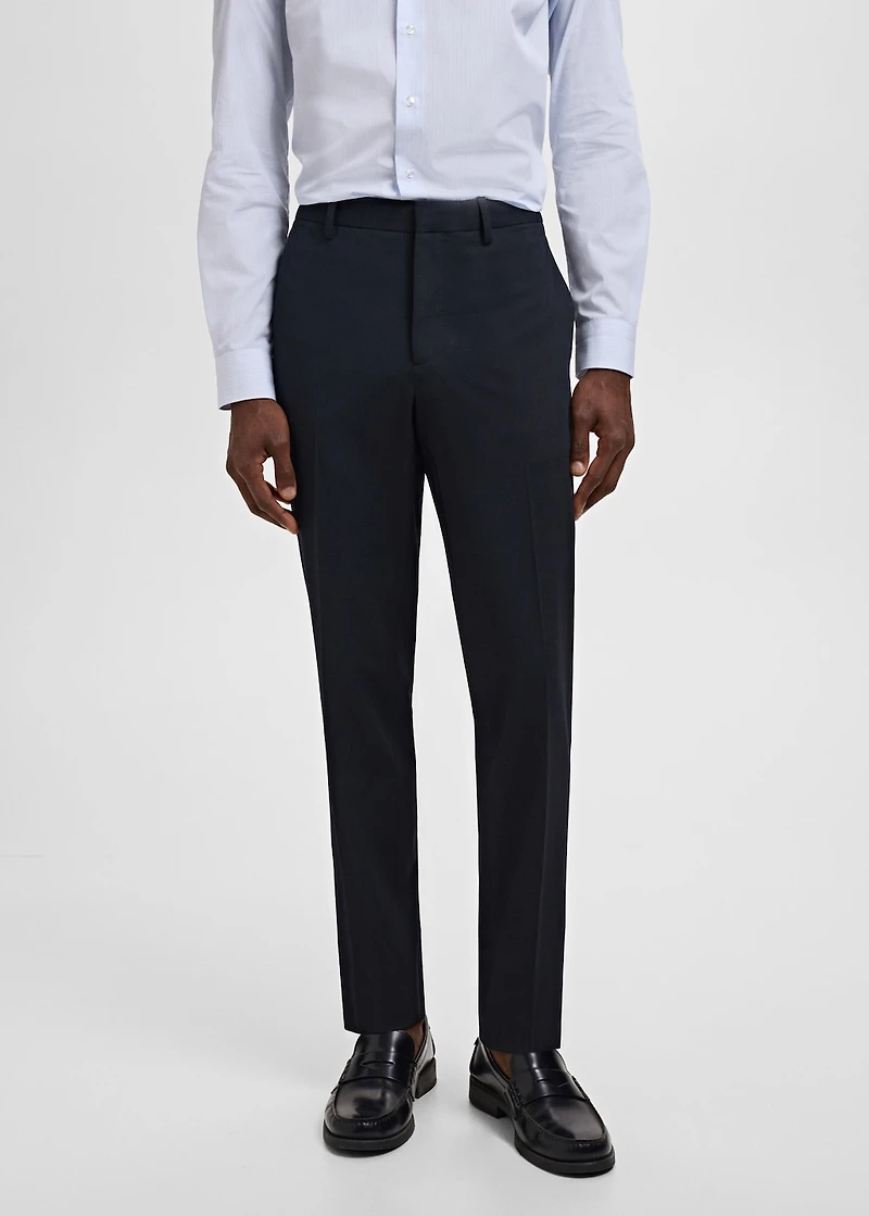 Stretch fabric super slim-fit suit trousers