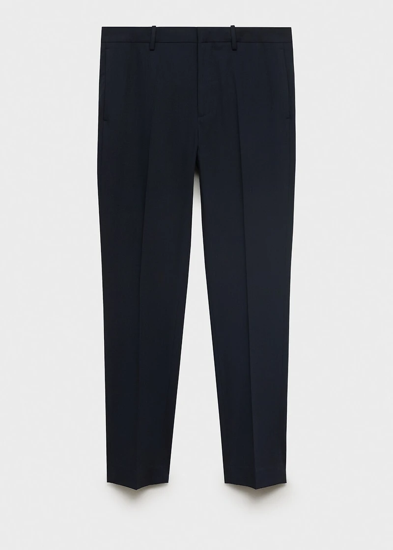Stretch fabric super slim-fit suit trousers